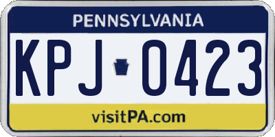PA license plate KPJ0423