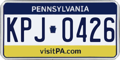 PA license plate KPJ0426
