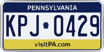 PA license plate KPJ0429