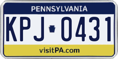 PA license plate KPJ0431