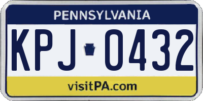 PA license plate KPJ0432