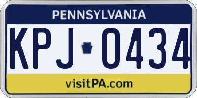 PA license plate KPJ0434