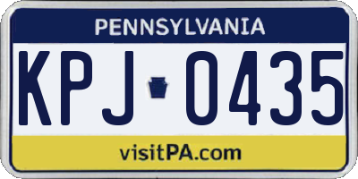 PA license plate KPJ0435