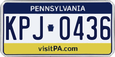 PA license plate KPJ0436