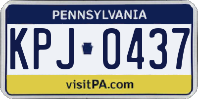 PA license plate KPJ0437