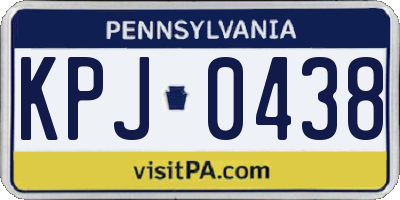 PA license plate KPJ0438
