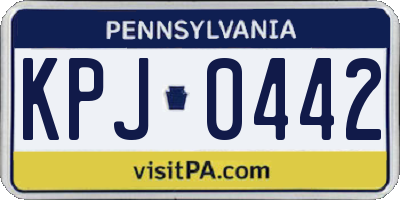 PA license plate KPJ0442