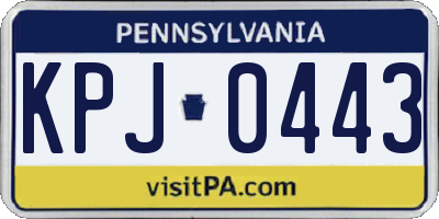 PA license plate KPJ0443