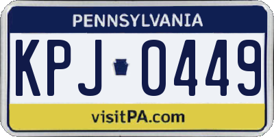 PA license plate KPJ0449