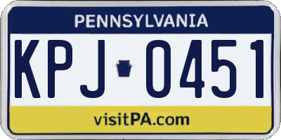 PA license plate KPJ0451