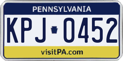 PA license plate KPJ0452