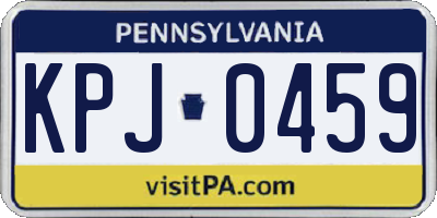 PA license plate KPJ0459