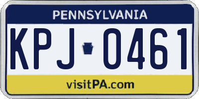 PA license plate KPJ0461