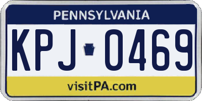 PA license plate KPJ0469