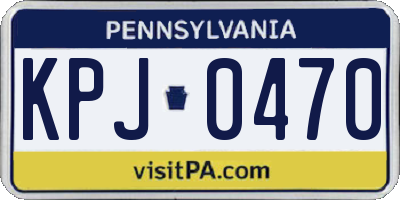PA license plate KPJ0470