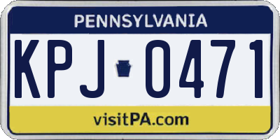 PA license plate KPJ0471