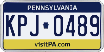 PA license plate KPJ0489