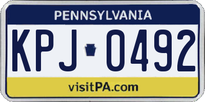 PA license plate KPJ0492