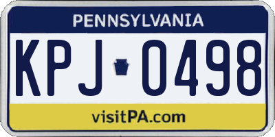 PA license plate KPJ0498