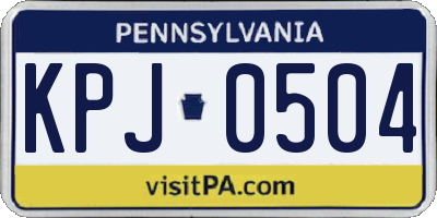 PA license plate KPJ0504