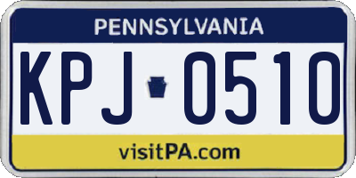 PA license plate KPJ0510