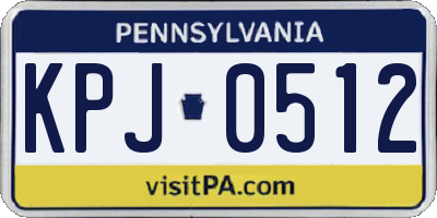 PA license plate KPJ0512