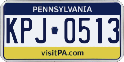 PA license plate KPJ0513