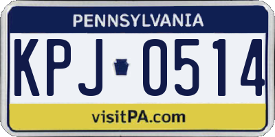 PA license plate KPJ0514