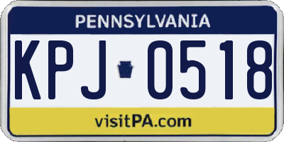 PA license plate KPJ0518