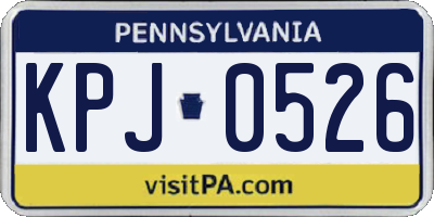 PA license plate KPJ0526