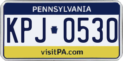 PA license plate KPJ0530