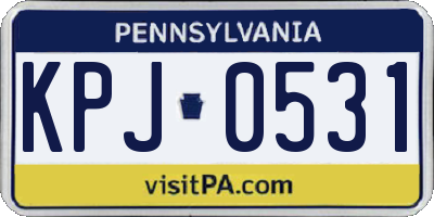 PA license plate KPJ0531