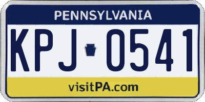 PA license plate KPJ0541