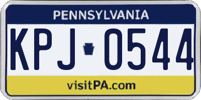 PA license plate KPJ0544