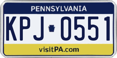 PA license plate KPJ0551