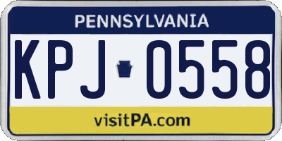 PA license plate KPJ0558