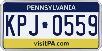 PA license plate KPJ0559