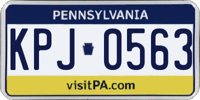 PA license plate KPJ0563
