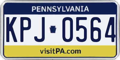PA license plate KPJ0564