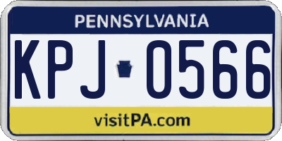 PA license plate KPJ0566