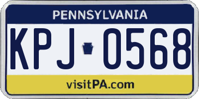 PA license plate KPJ0568