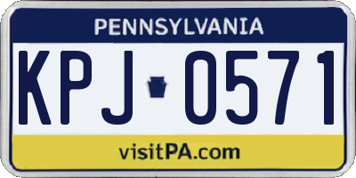 PA license plate KPJ0571
