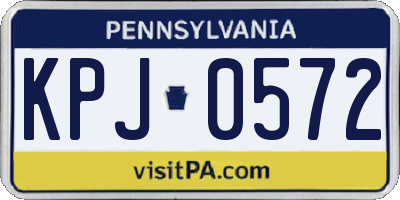 PA license plate KPJ0572