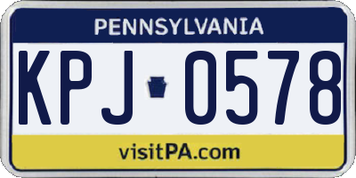 PA license plate KPJ0578