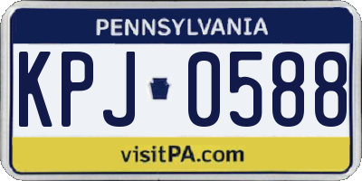 PA license plate KPJ0588