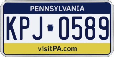 PA license plate KPJ0589