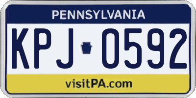 PA license plate KPJ0592