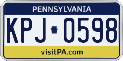 PA license plate KPJ0598