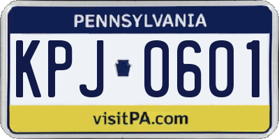 PA license plate KPJ0601
