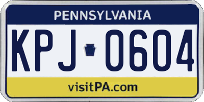 PA license plate KPJ0604